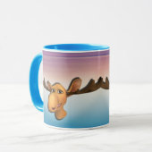 Mok met blauw paars zee (Voorkant links)