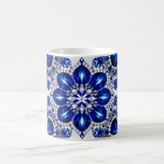 Mok met Blauw Wit Kleuren Design (Center)