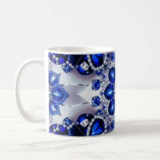 Mok met Blauw Wit Kleuren Design (Links)