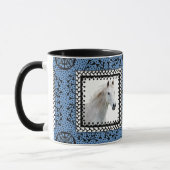 Mok met blauwe omlijnde paarden (Links)