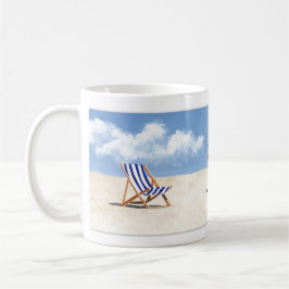 Mok met Blauwe Stoel Strand Schilderij van Just Da