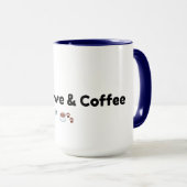Mok met bont, liefde en koffie - Grappige honden-  (Voorkant rechts)