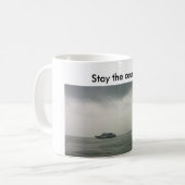 Mok met boot op L. Michigan gezegde blijft de koer (Voorkant links)