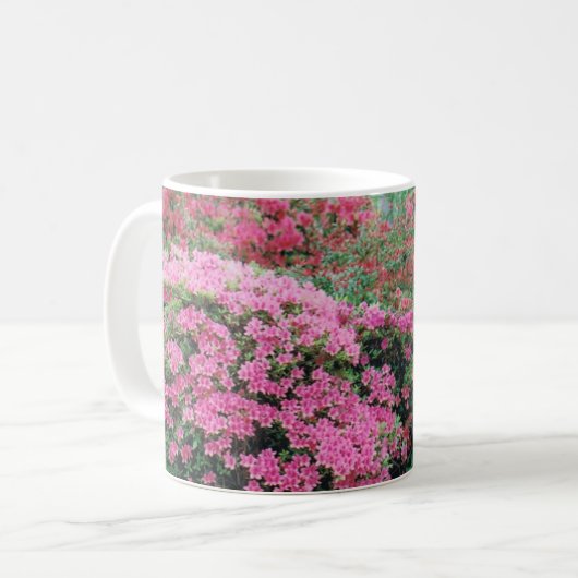Mok met Bright Pink Azalea Blossom (Voorkant links)