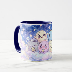 Mok met charmante pastel planeten en sterren