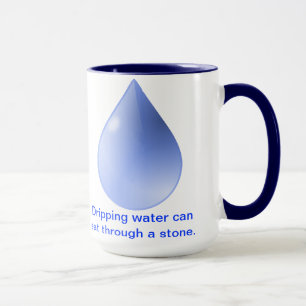 Mok met Chinees spreekwoord over persistentie.