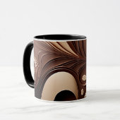 Mok met chocolade-thema's - Creatieve cacaokunst (Voorkant links)