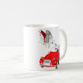 Mok met  Citroen 2CV-auto in rood (Voorkant rechts)