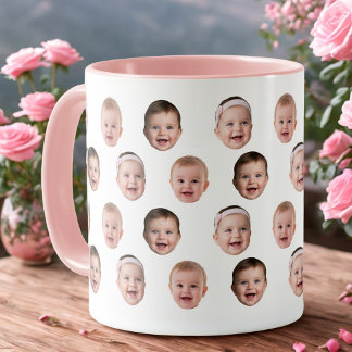 Mok met Cute Baby Face en Aangepaste Foto's