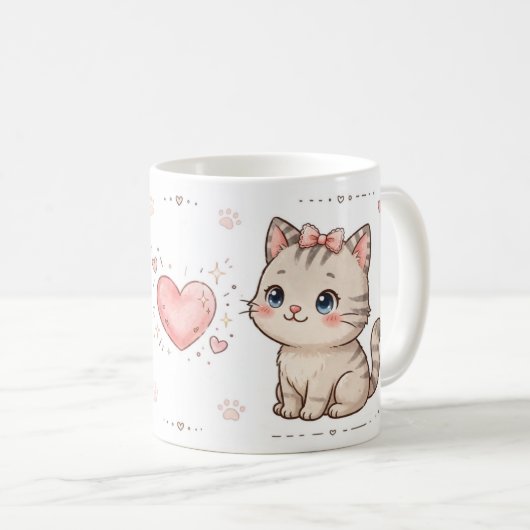 Mok met Cute Cat Couple (Voorkant rechts)