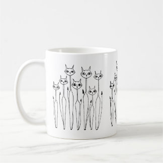 Mok (met de hand getekende katten)