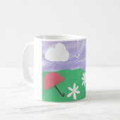 Mok met de Scène van de Natuur van Groene Gras en  (Voorkant links)