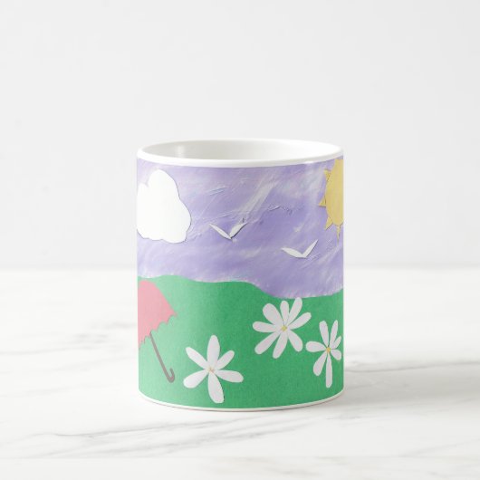 Mok met de Scène van de Natuur van Groene Gras en  (Center)