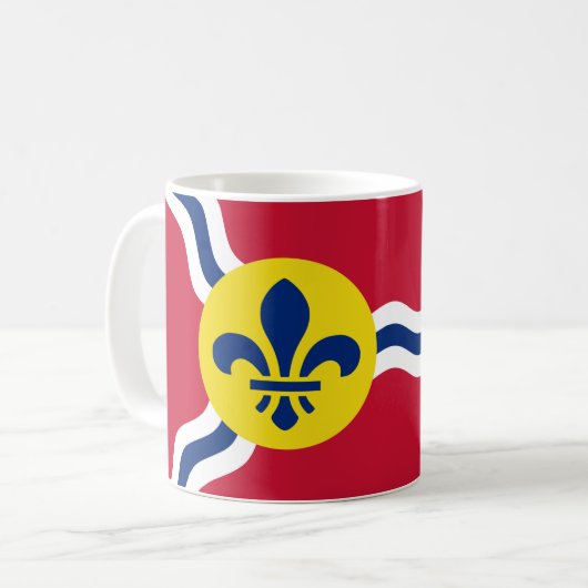 Mok met de vlag van St. Louis, Missouri (Voorkant links)