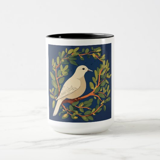 Mok met duiven op olijftak (Midden)