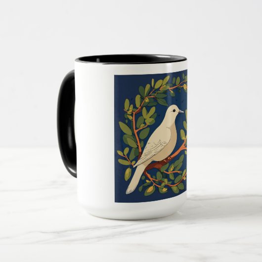 Mok met duiven op olijftak (Voorkant links)