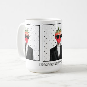 Mok met een aardbei in een zonnebril