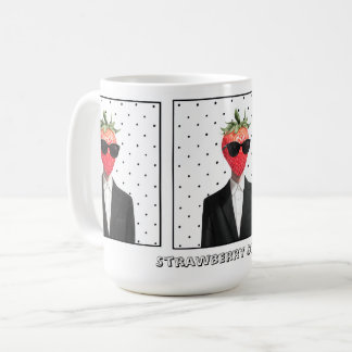 Mok met een aardbei in een zonnebril