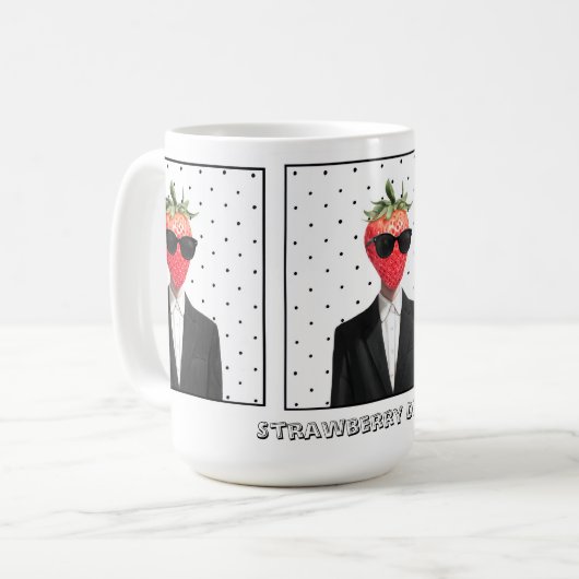 Mok met een aardbei in een zonnebril (Voorkant links)
