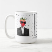 Mok met een aardbei in een zonnebril (Links)