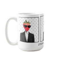 Mok met een aardbei in een zonnebril