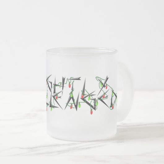 Mok met een beetje uitgedaagd kerstlicht (Voorkant rechts)