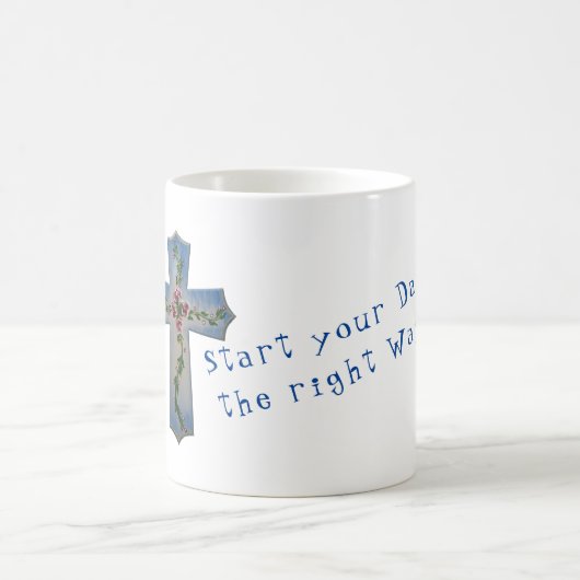 Mok met een kruis beschilderd met volkskunstbloeme (Center)