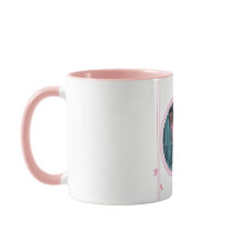 Mok met een roze touch en aangepaste foto