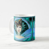 Mok met een stijlvol gezicht dat een Pet van de vl (Voorkant links)