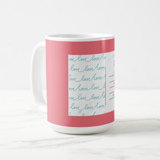 Mok met een stuk liefde. (Voorkant links)