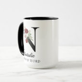 Mok met eigen bloemalphabet cadeau voor collega's (Voorkant links)