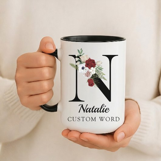 Mok met eigen bloemalphabet cadeau voor collega's