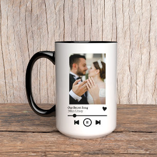 Mok met eigen foto en lied, jubileumcadeau voor ha