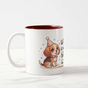 Mok met eigen naam Cute Dog Boys Verjaardagscadeau