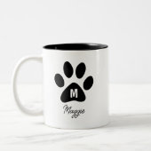 Mok met eigen naam en poot-monogram cadeau voor ho (Links)