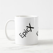 Mok met EpicX Tekst 3 die 45 links wordt gekanteld (Links)