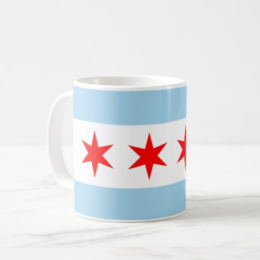 Mok met Flag of Chicago - Verenigde Staten (Voorkant links)