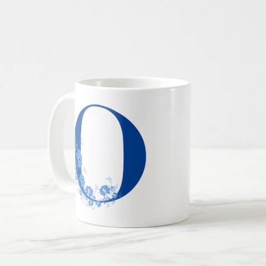 Mok met Floral Monogram letter O (Voorkant links)
