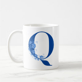 Mok met Floral Monogram letter Q