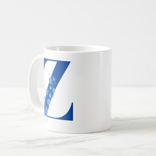 Mok met Floral Monogram letter Z (Voorkant links)