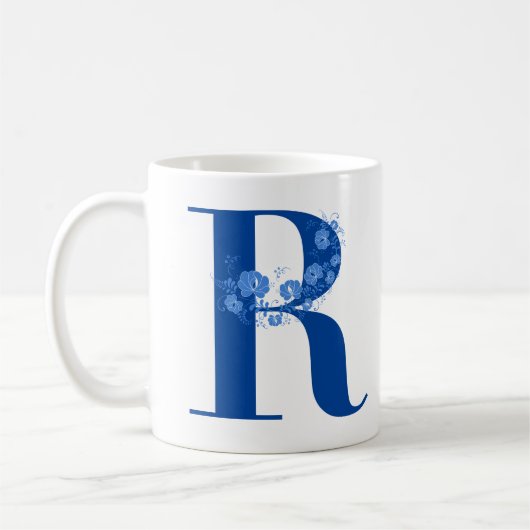 Mok met Floral monogram R (Links)