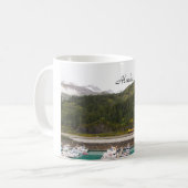 Mok met foto van de bergen van Alaska, trein (Voorkant links)