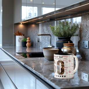 Mok met Fotocollage '60 Jaar Genieten' - Aangepast