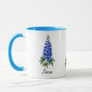 Mok met geboortebloem juli – Delphinium