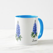 Mok met geboortebloem juli – Delphinium (Voorkant rechts)