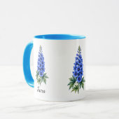 Mok met geboortebloem juli – Delphinium (Voorkant links)