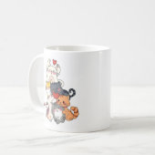 Mok met gestapelde cartoonkatten (Voorkant links)