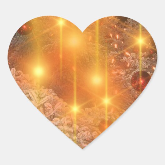 Mok met gouden kerst hart sticker (Voorkant)