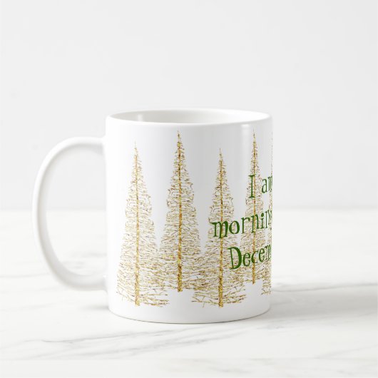 Mok met gouden kerstbomen en ochtenden (Links)