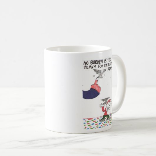 Mok met grappige kerkborden met animatie (Voorkant rechts)